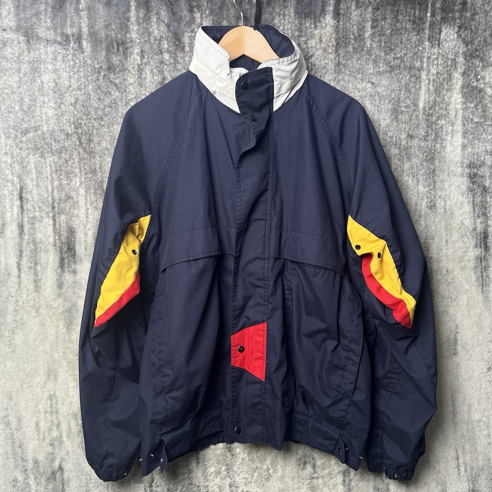 VTG North Bay Sailing Jacket Mens Large Blue Red Colorblock 90's Boating Yacht
